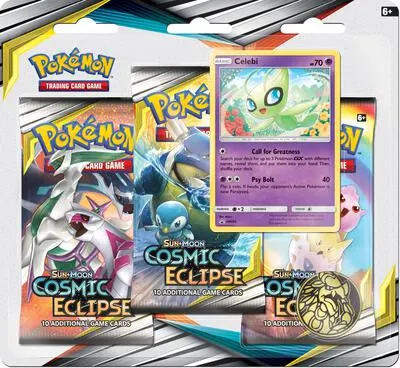 Blíster 3 sobres Eclipse Cósmico (Celebi)