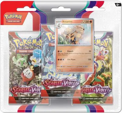 Blíster 3 sobres Escarlata y Púrpura (Arcanine)