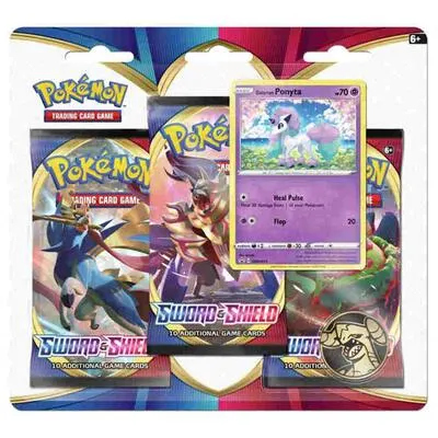 Blíster 3 sobres Espada y Escudo (Galarian Ponyta)