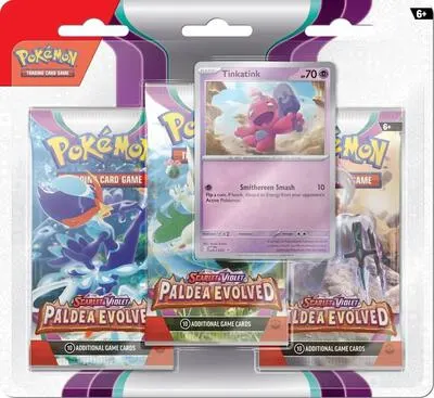 Blíster 3 sobres Evoluciones en Paldea (Tinkatink)
