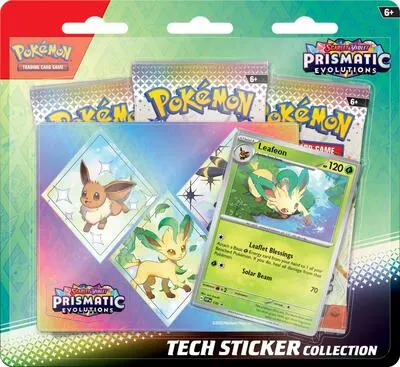 Caja colección tech sticker Evoluciones Prismáticas (Leafeon)