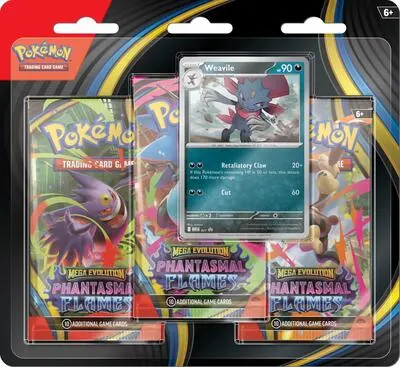 Blíster 3 sobres Fuegos Fantasmales (Weavile)