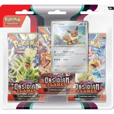 Blíster 3 sobres Llamas Obsidianas (Eevee)