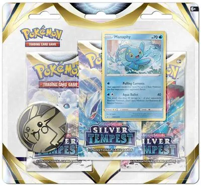 Blíster 3 sobres Tempestad Plateada (Manaphy)